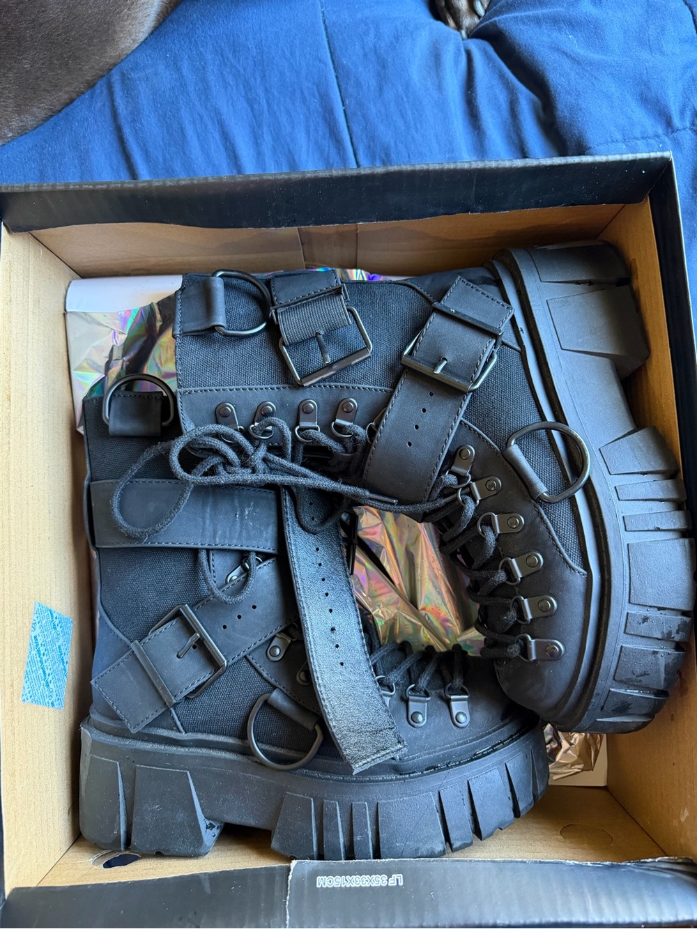 Dolls Kill Black Chunky Platform Combat Boots